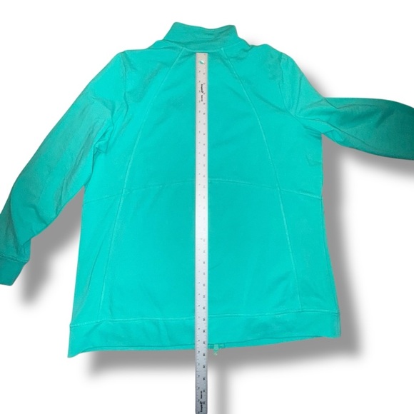 TALBOTS T By Talbots Everyday Stretch Mockneck Jacket - Rain Forest Green 1X - Picture 14 of 15